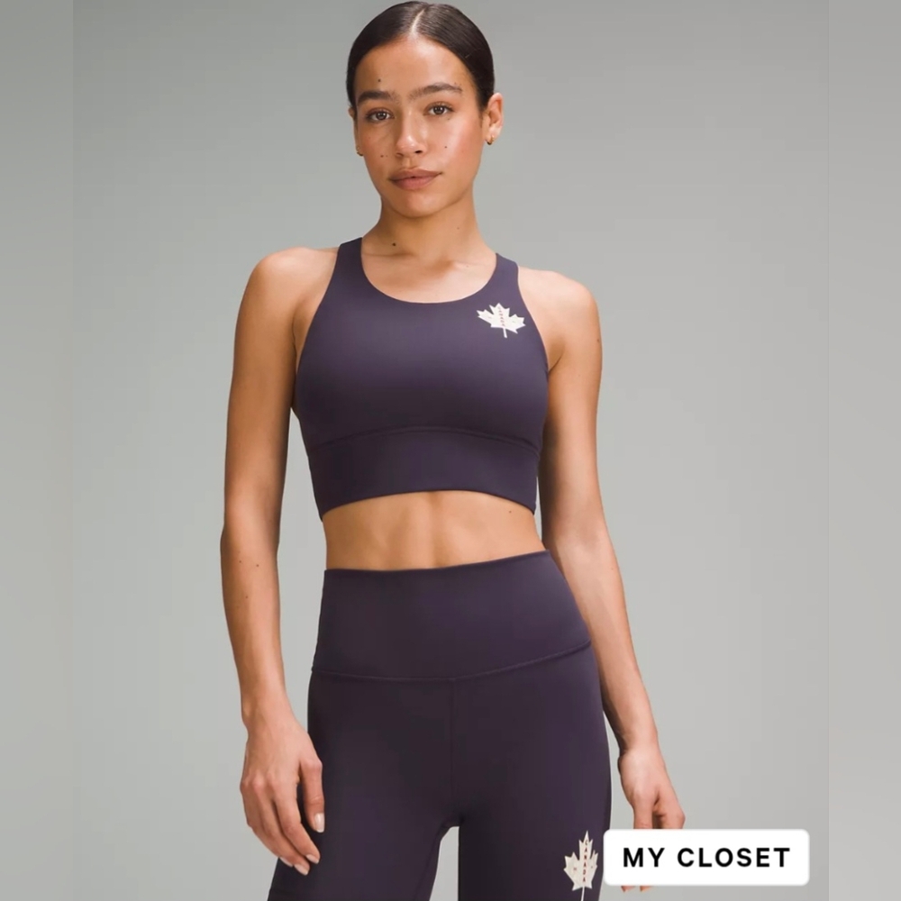 Lululemon Team Canada Wunder Train High Neck Longline Bra CDC logo 6